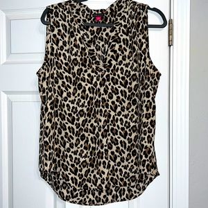Vince Camuto leopard print sleeveless blouse